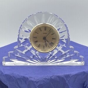 Samobor Illusion Lead Crystal Desk Clock Handcut/blown Gold Quartz Clock Croatia